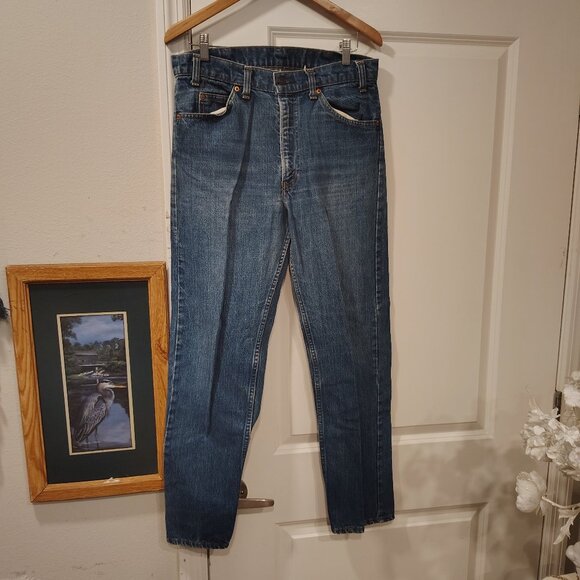 Vintage Orange Tag 70s or 80s , Levi Straus Jeans, 34 Waist 42 Length WORN - Picture 3 of 14